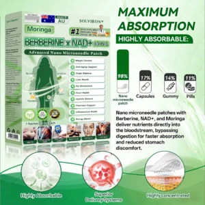 𝐀𝐔 𝐃𝐨𝐜𝐭𝐨𝐫 𝐑𝐞𝐜𝐨𝐦𝐦𝐞𝐧𝐝𝐞𝐝🇦🇺🏆|  𝐒𝐎𝐋𝐕𝐈𝗥𝗢𝗡® 𝐌𝐨𝐫𝐢𝐧𝐠𝐚 𝐁𝐞𝐫𝐛𝐞𝐫𝐢𝐧𝐞 × 𝐍𝐀𝐃⁺ 𝟏𝟎-𝐢𝐧-𝟏 𝑨𝒅𝒗𝒂𝒏𝒄𝒆𝒅 𝐍𝐚𝐧𝐨 𝑴𝒊𝒄𝒓𝒐𝒏𝒆𝒆𝒅𝒍𝒆 𝐏𝐚𝐭𝐜𝐡 (𝐉𝐮𝐬𝐭 𝐨𝐧𝐜𝐞 𝐚 𝐝𝐚𝐲, 𝐯𝐢𝐬𝐢𝐛𝐥𝐞 𝐜𝐡𝐚𝐧𝐠𝐞𝐬 𝐢𝐧 𝟕 𝐝𝐚𝐲𝐬)