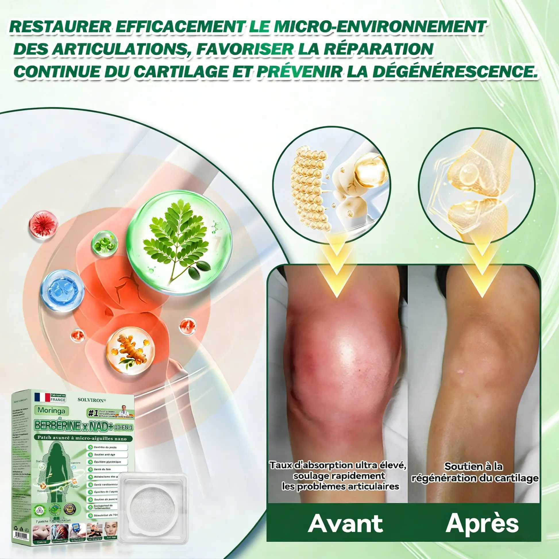MARQUE
OFFICIELLE
𝐒𝐎𝐋𝐕𝐈𝐑𝐎𝐍®
Version améliorée à large couverture
Patch avancé nano
à micro-aiguilles 10-en-1