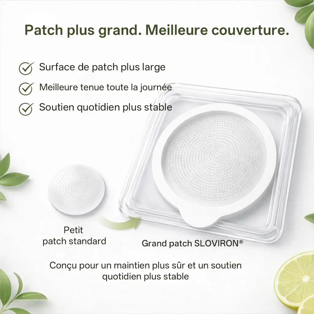 MARQUE
OFFICIELLE
𝐒𝐎𝐋𝐕𝐈𝐑𝐎𝐍®
Version améliorée à large couverture
Patch avancé nano
à micro-aiguilles 10-en-1