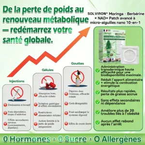 MARQUE
OFFICIELLE
𝐒𝐎𝐋𝐕𝐈𝐑𝐎𝐍®
Version améliorée à large couverture
Patch avancé nano
à micro-aiguilles 10-en-1